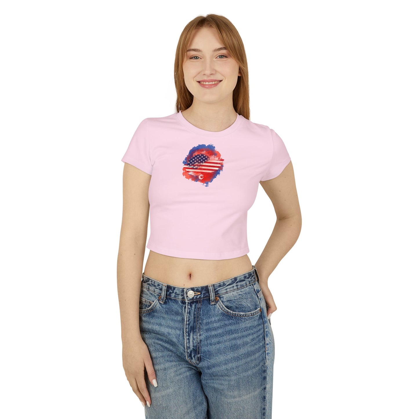 Women's Baby Tee - Watercolor Flag