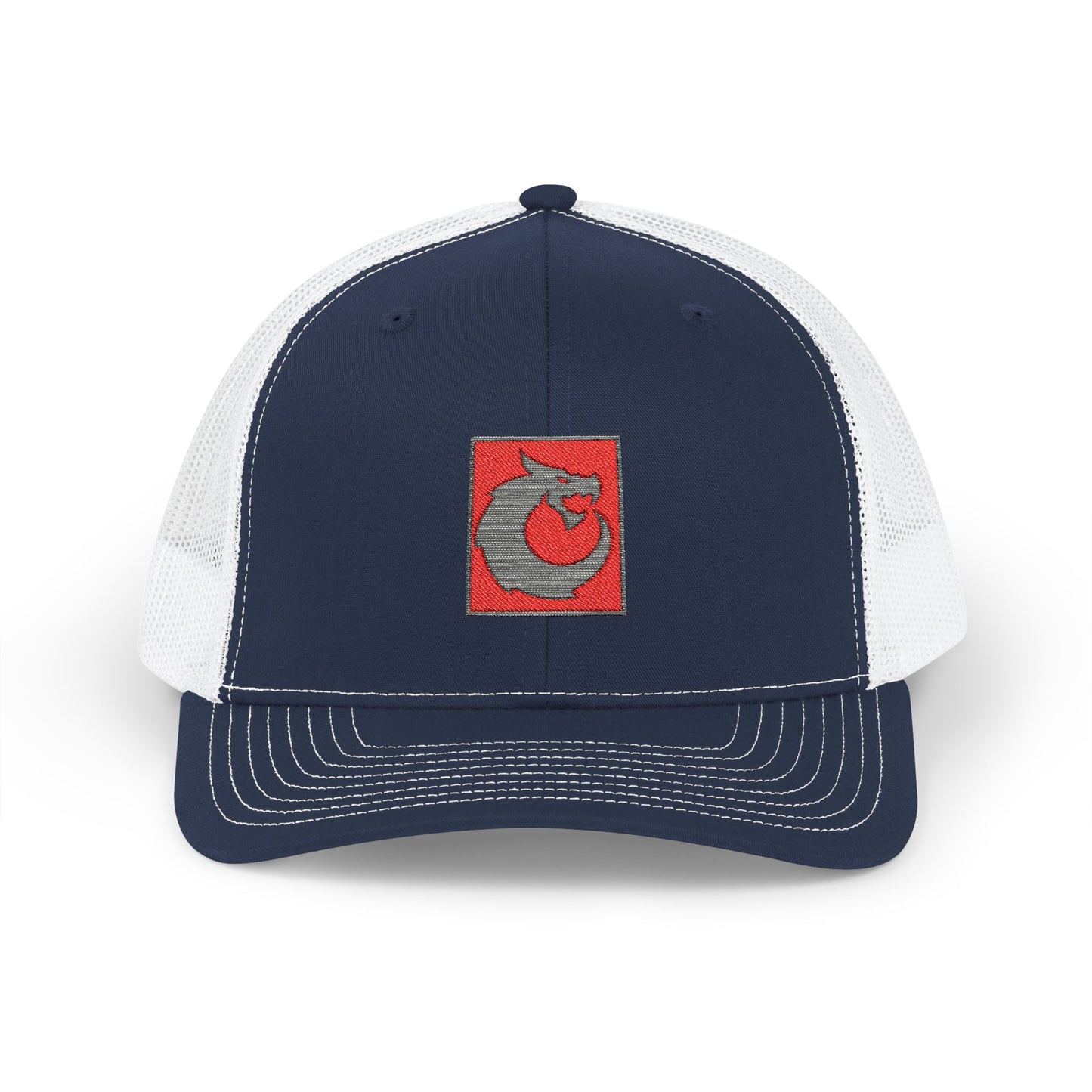 Snapback Trucker Cap - Gray Red Dragon