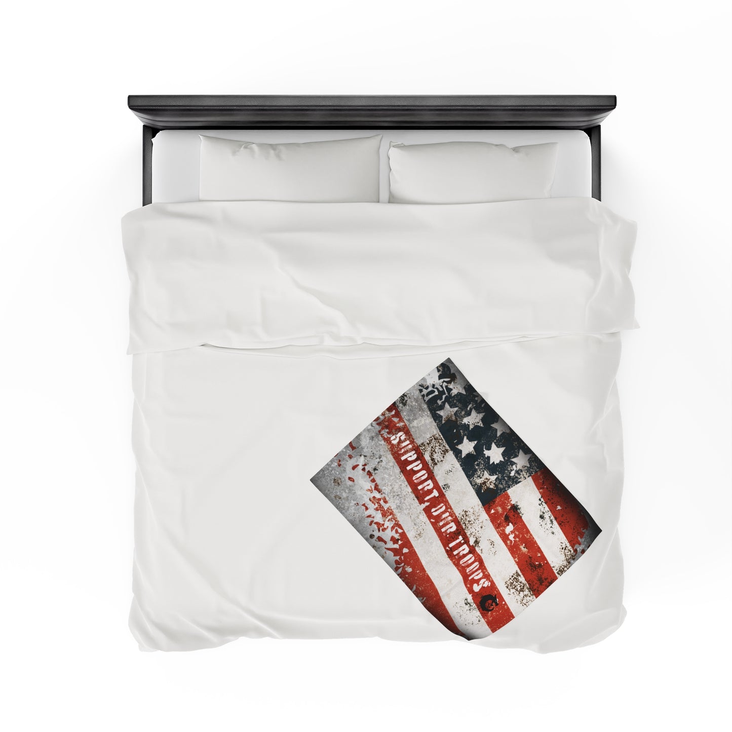 Velveteen Plush Blanket - Support Our Troops