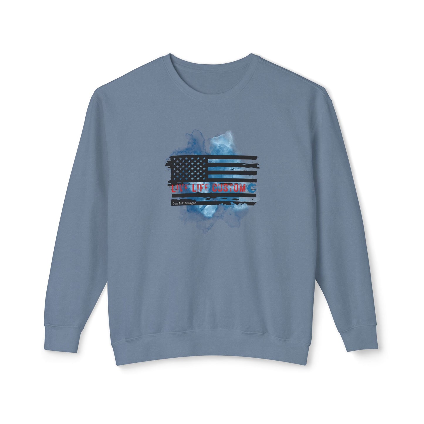 Lightweight Crewneck Sweatshirt - Water Color Flag