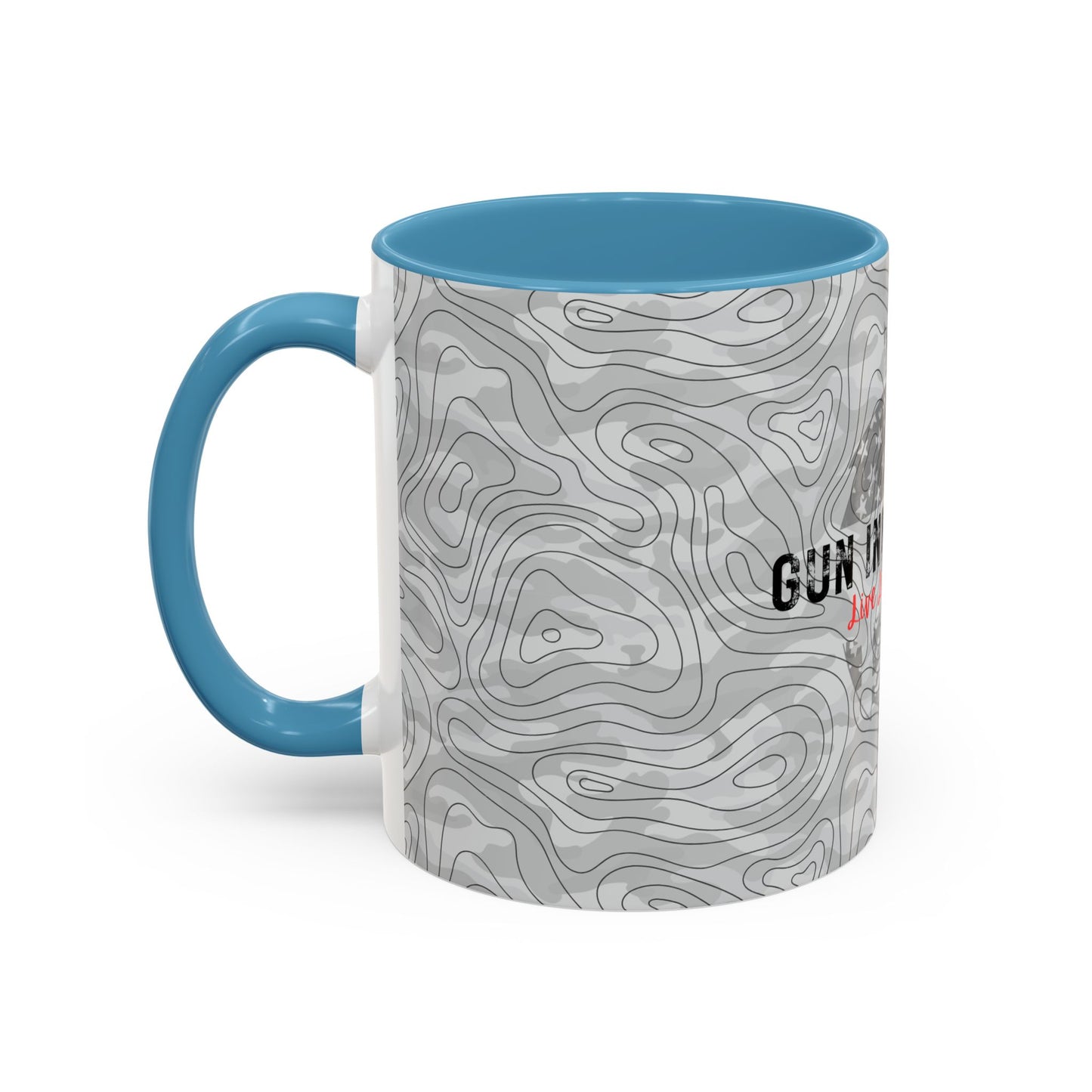Accent Coffee Mug (11, 15oz) - Gray Topo Logo