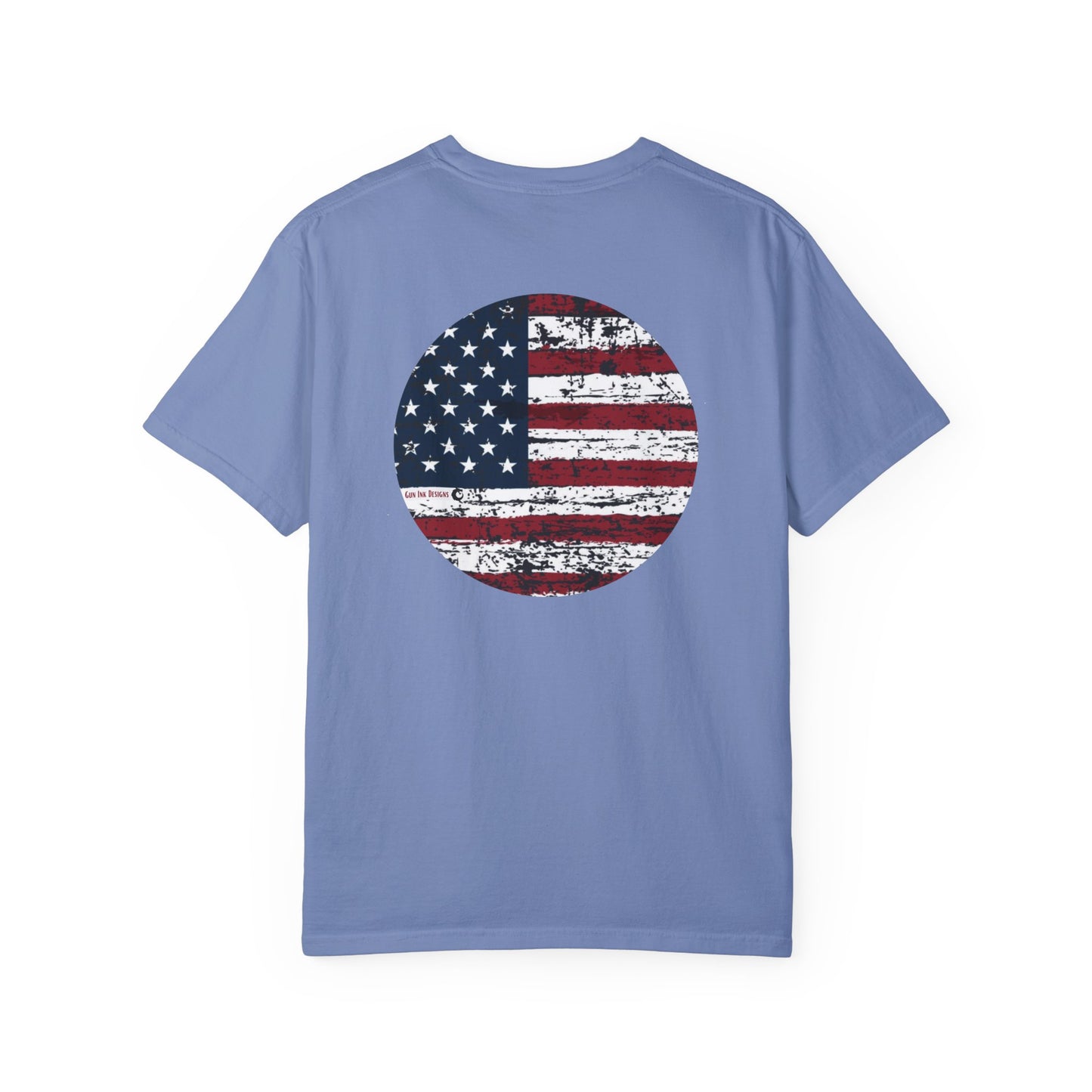 Garment-Dyed T-shirt - American Flag circle