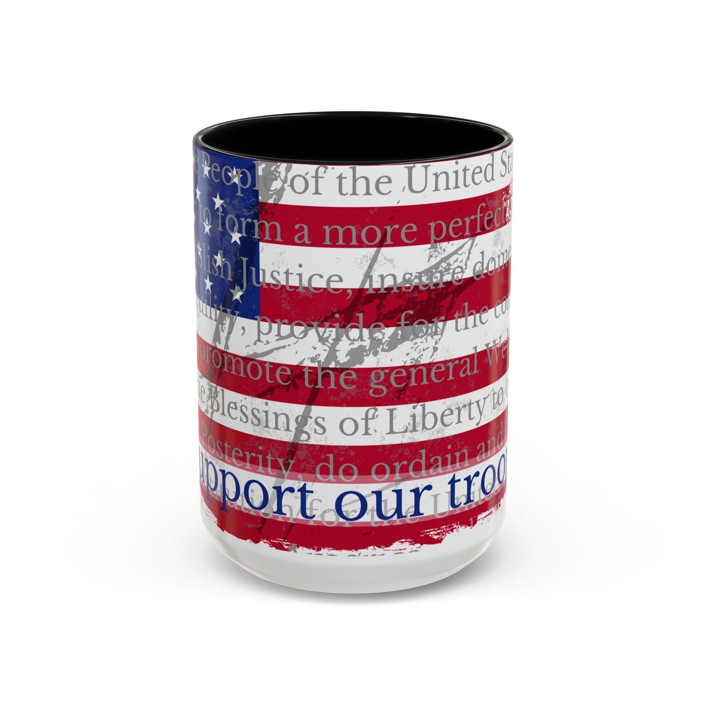 Accent Coffee Mug (11, 15oz) - Support Our Troops 2.0