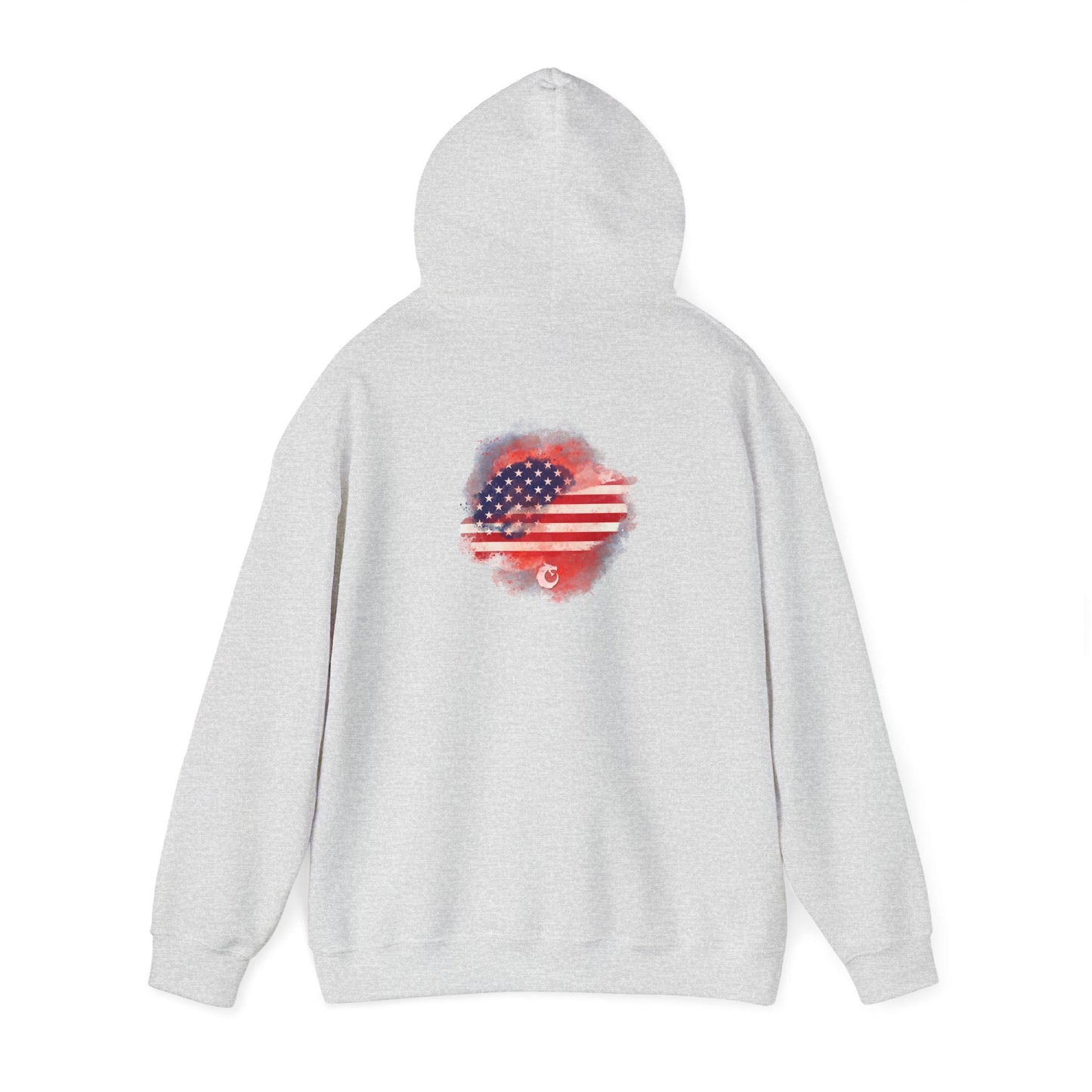 Heavy Blend™ Hooded Sweatshirt - Red Watercolor Flag