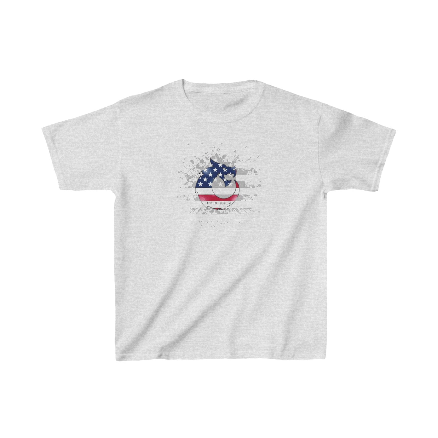 Kids Heavy Cotton™ Tee - Gray Flag Dragon