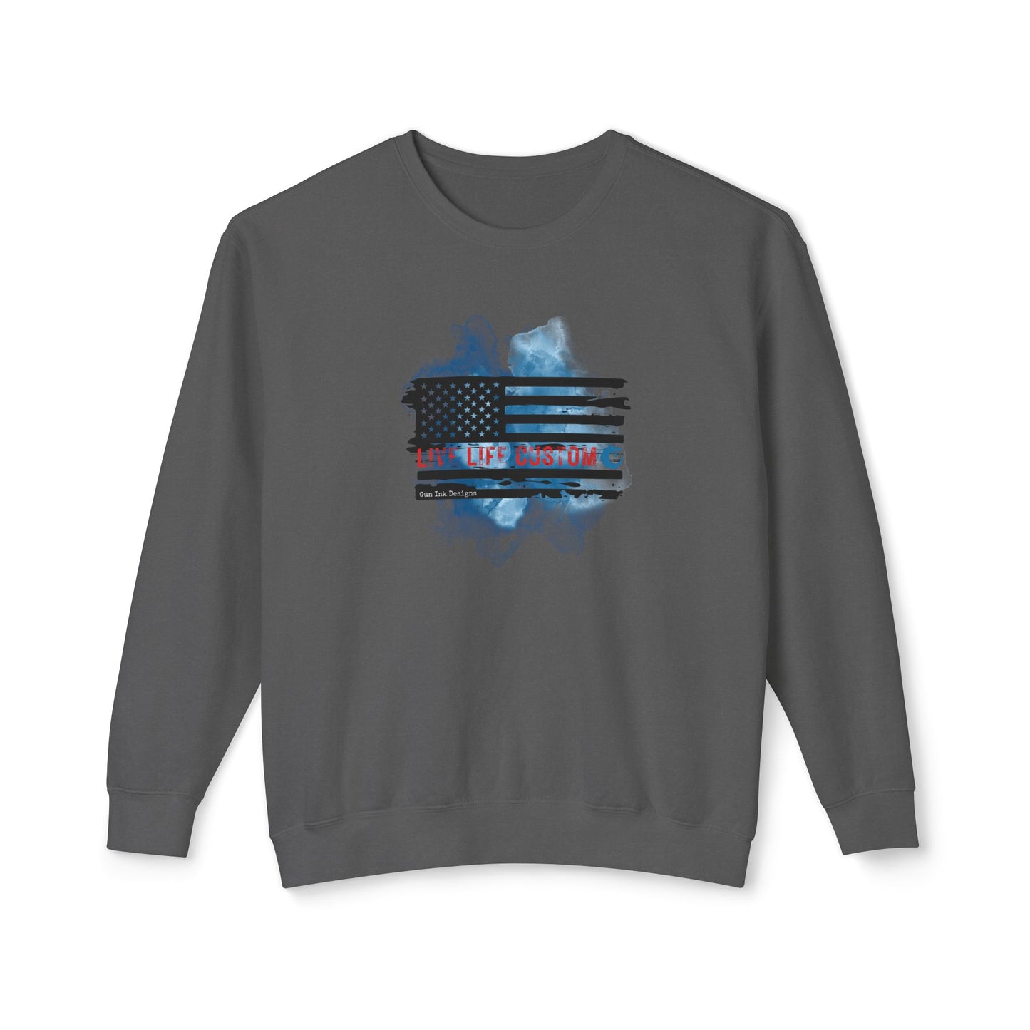 Lightweight Crewneck Sweatshirt - Water Color Flag