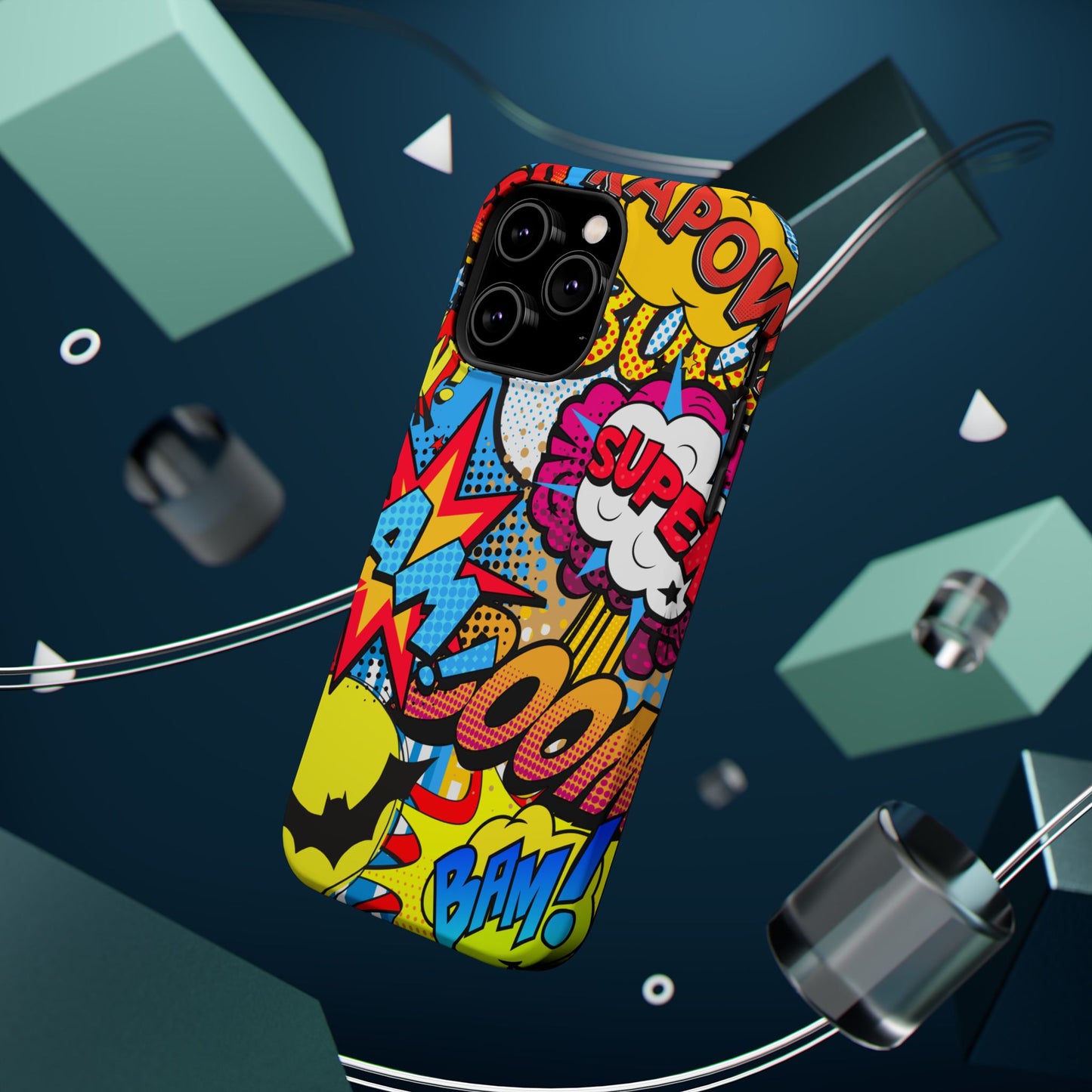 Comic Book Pop Art Phone Case - Magnetic Tough Cases for Superhero Lovers, Fun and Colorful Cell Cover