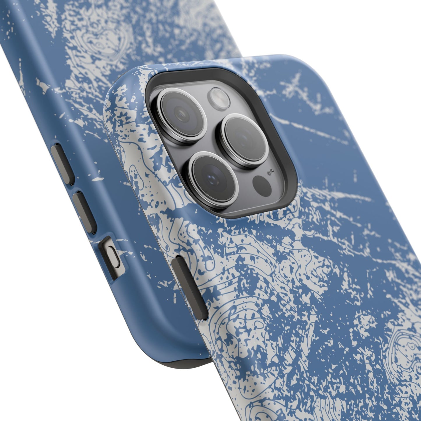Magnetic Tough Phone Cases - Blue topo camo
