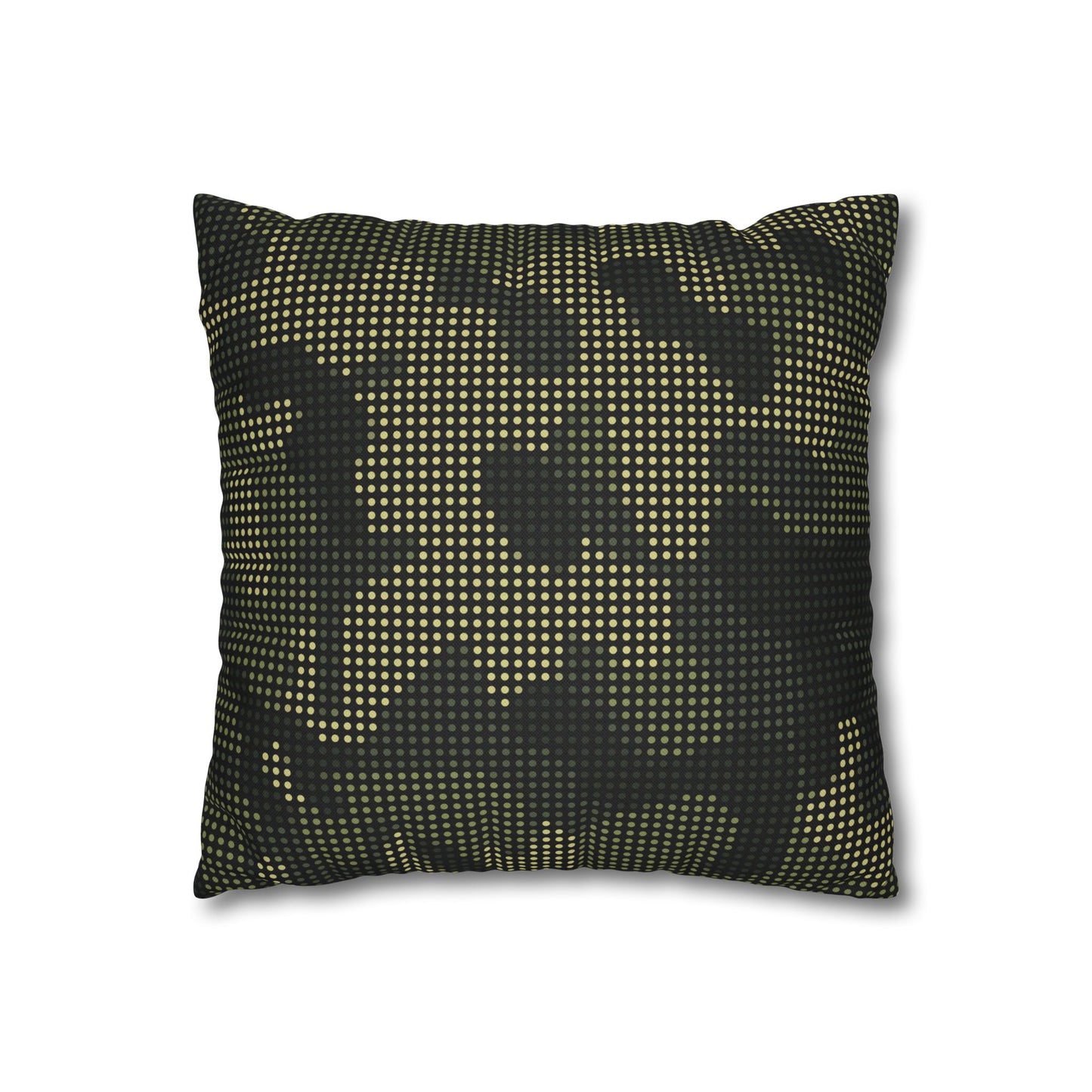 Spun Polyester Square Pillowcase - Green Tech Camo