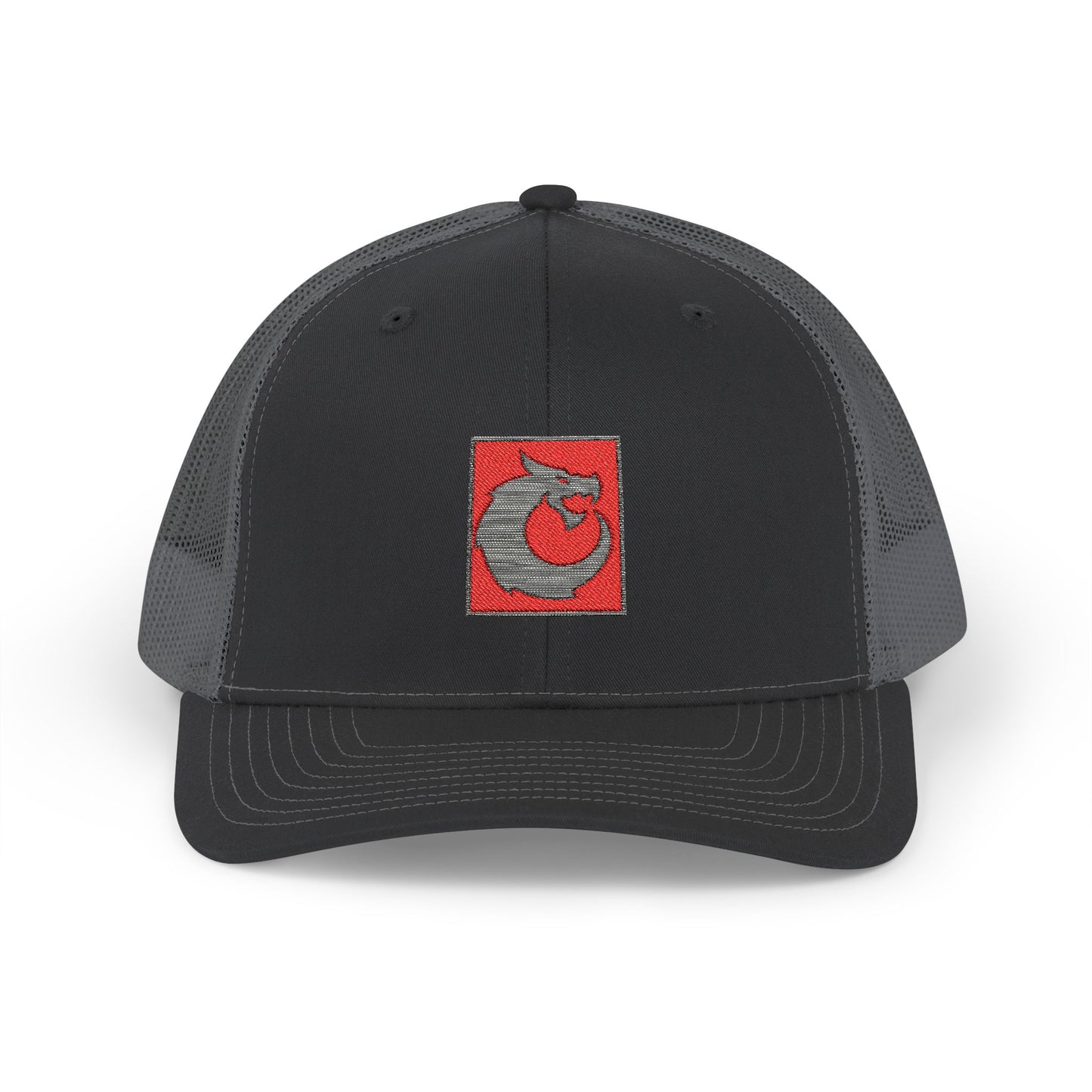 Snapback Trucker Cap - Gray Red Dragon