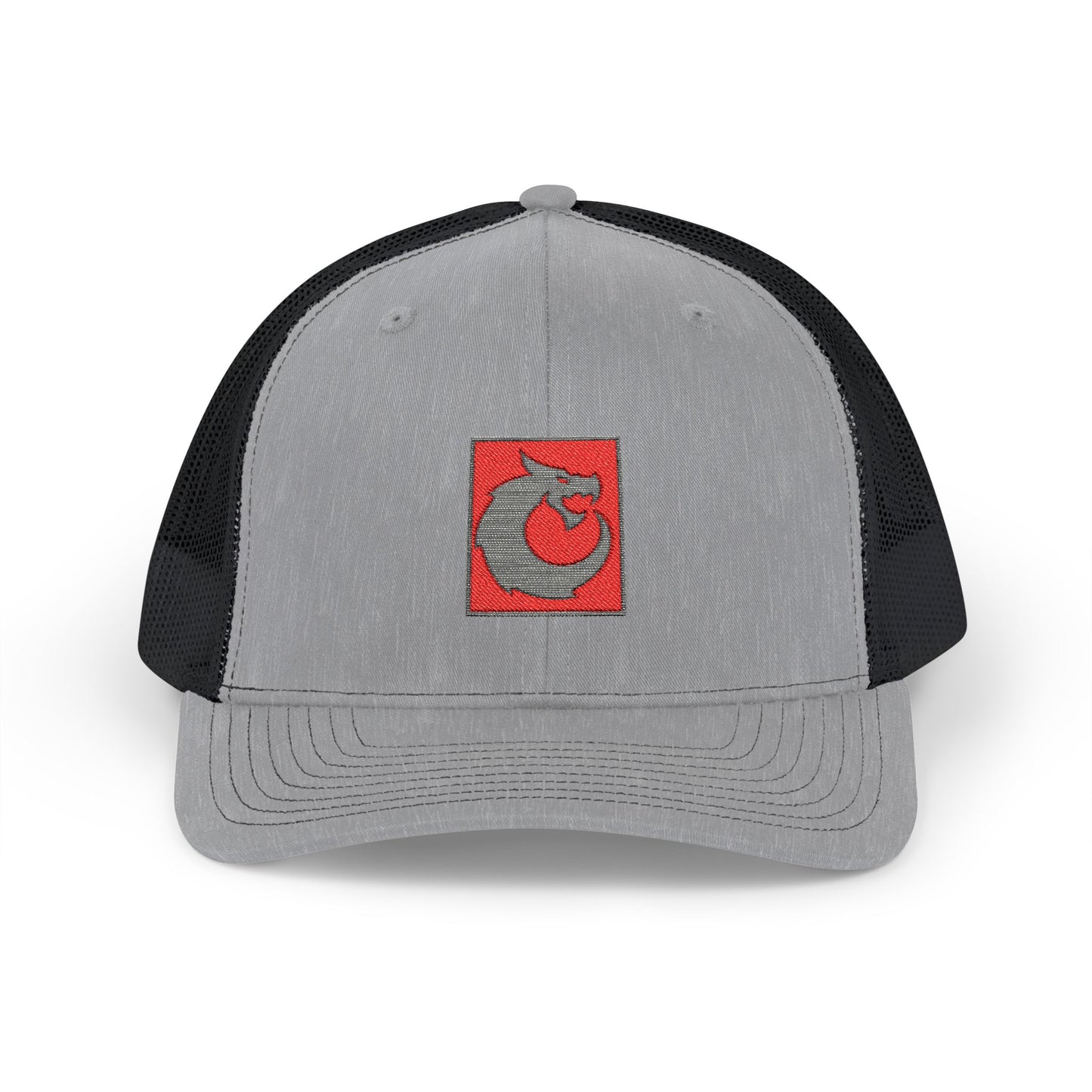 Snapback Trucker Cap - Gray Red Dragon