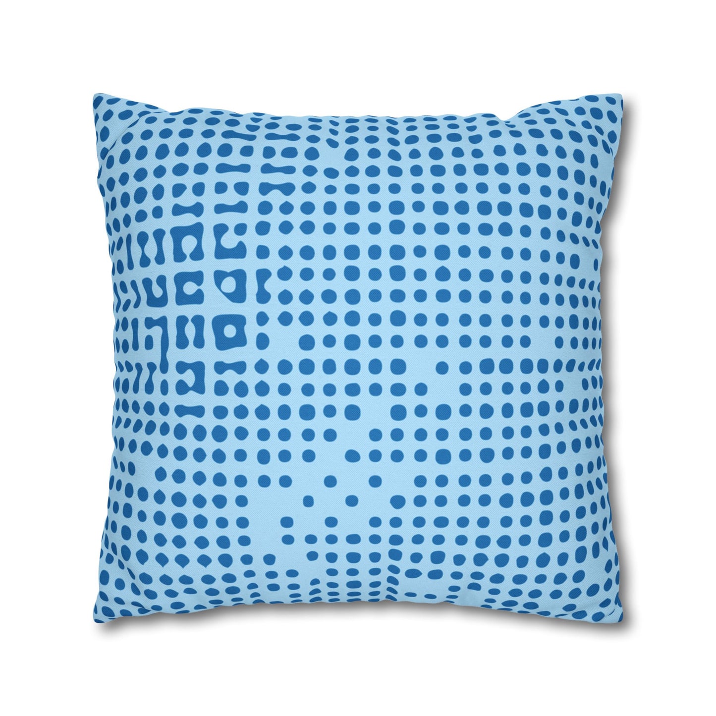 Spun Polyester Square Pillowcase - Blue Tech