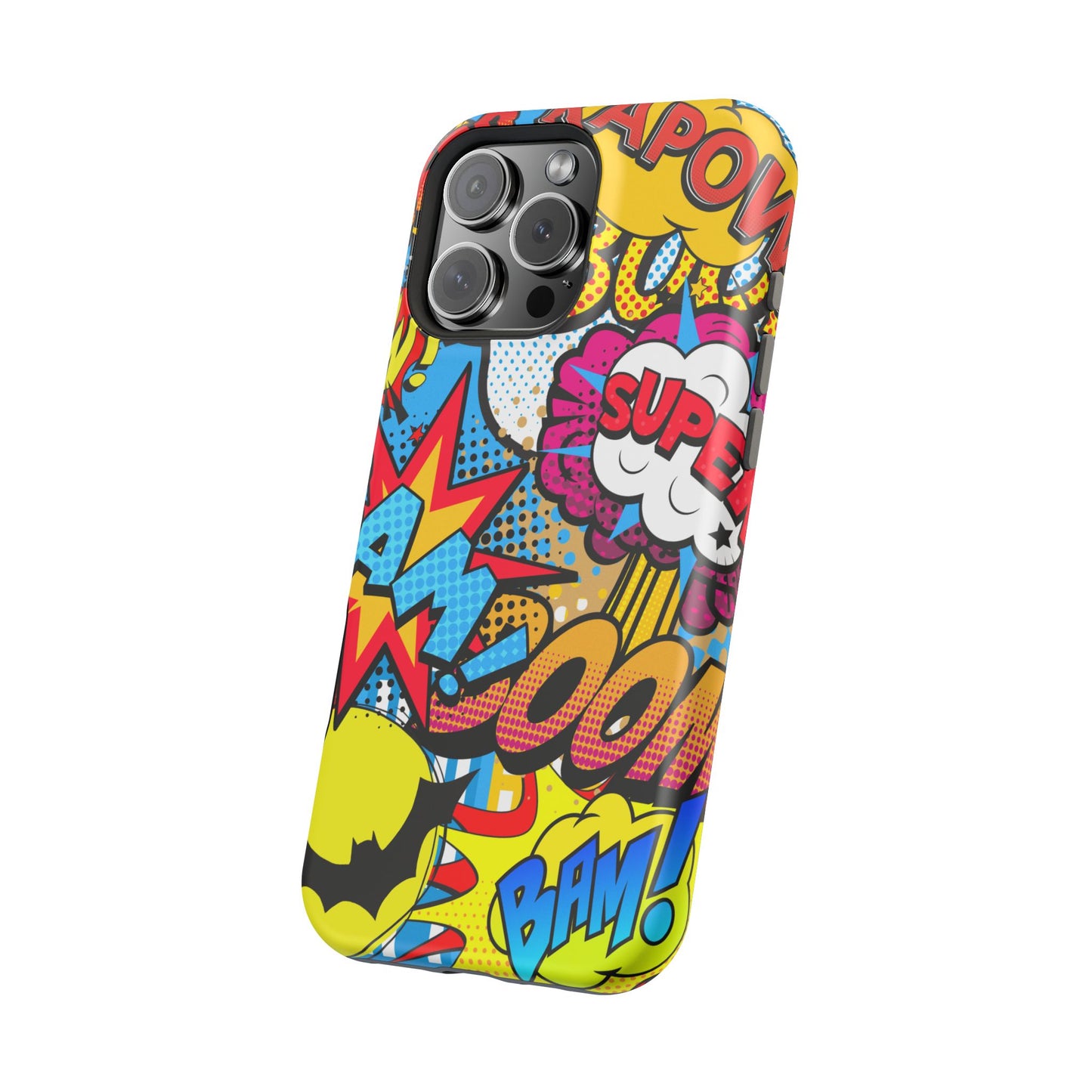 Comic Book Pop Art Phone Case - Magnetic Tough Cases for Superhero Lovers, Fun and Colorful Cell Cover
