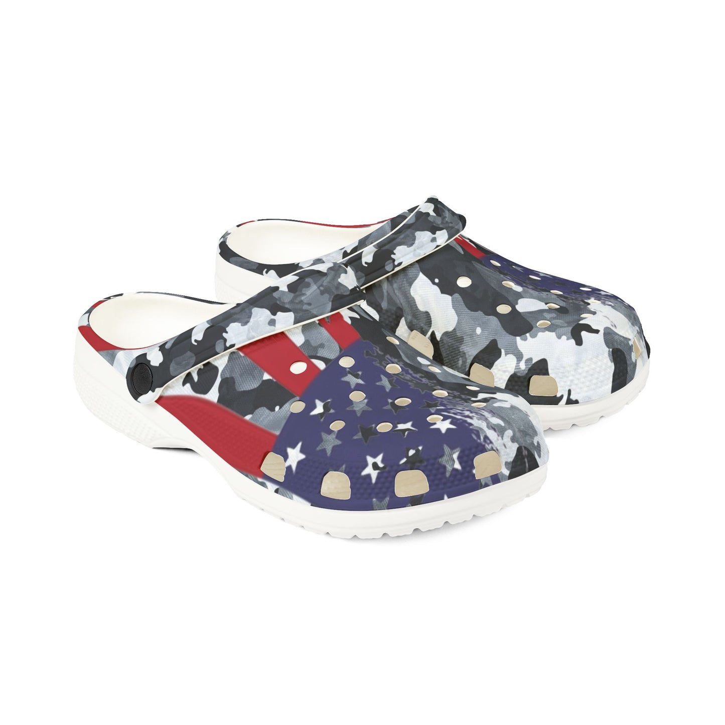 Patriotic Camouflage EVA Foam Rubber Clogs for Comfort and Style