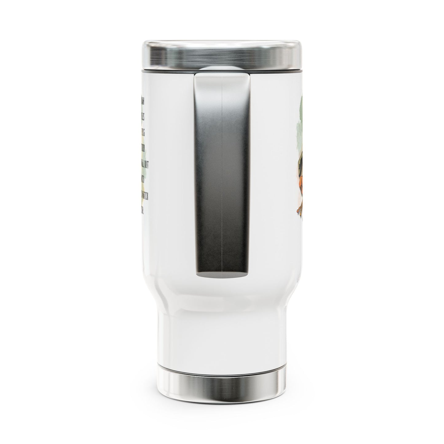 Stainless Steel Travel Mug with Handle, 14oz - Finger Disipline