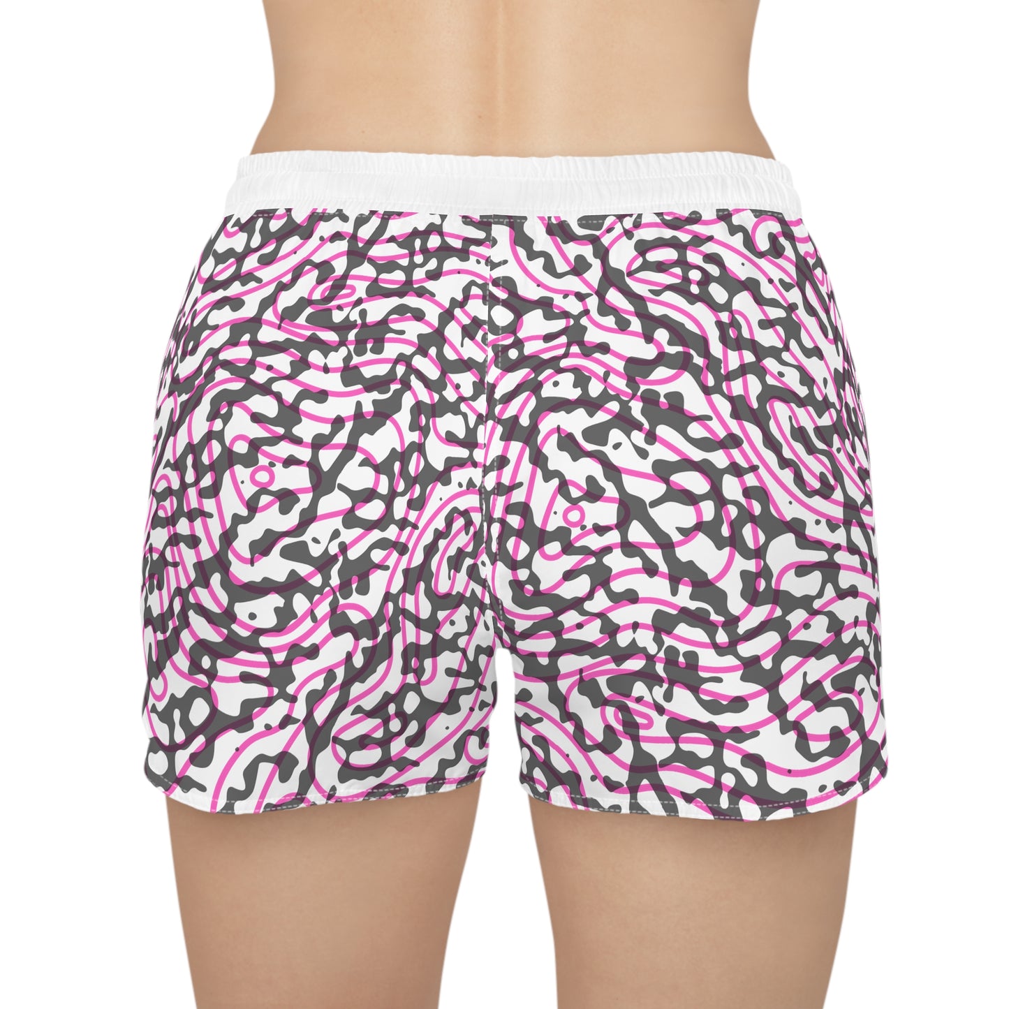 Women's Casual Shorts - Pink Topo/ Blk camo