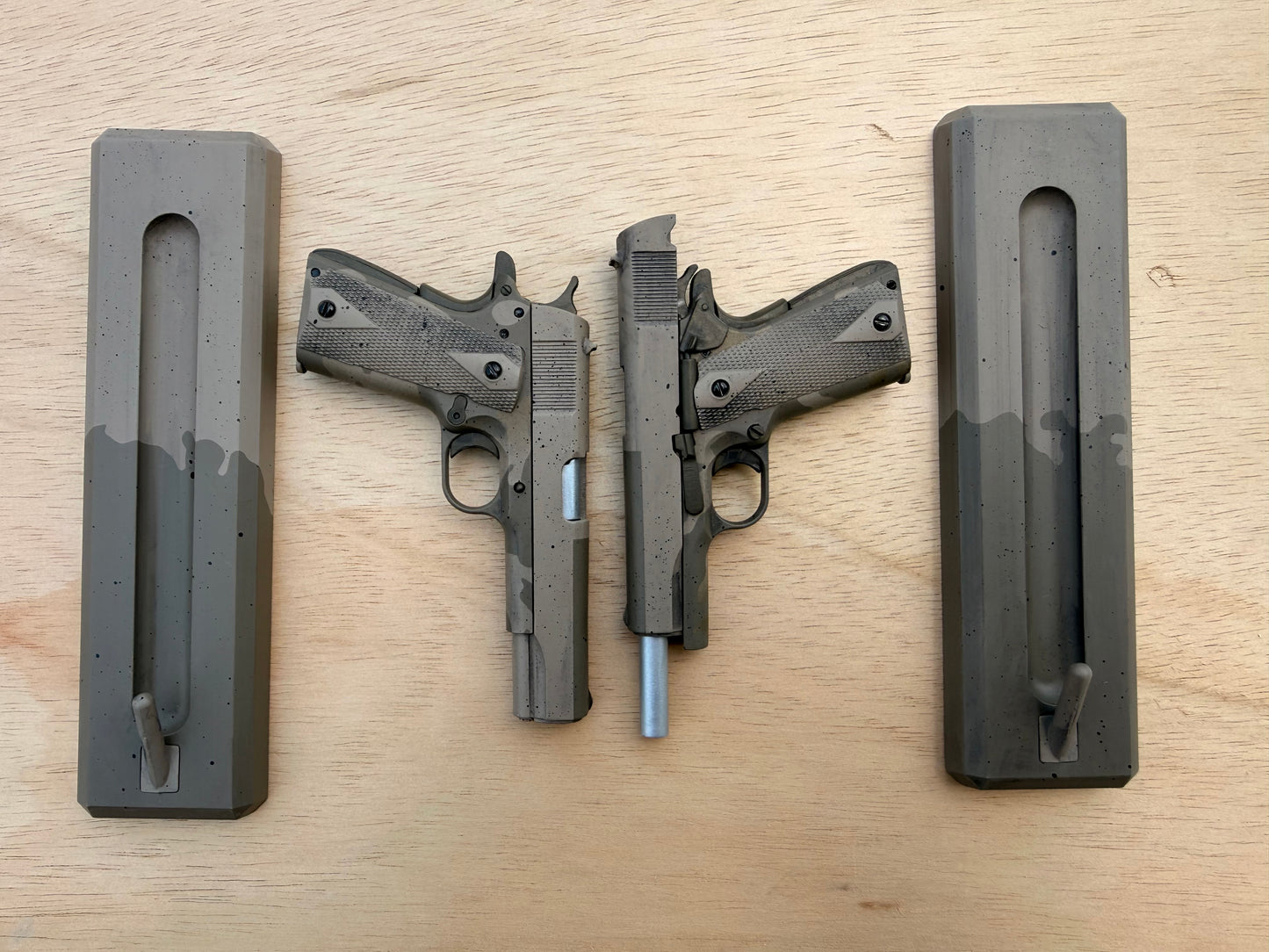GoatGuns 1911 Tan, camo, distressed.