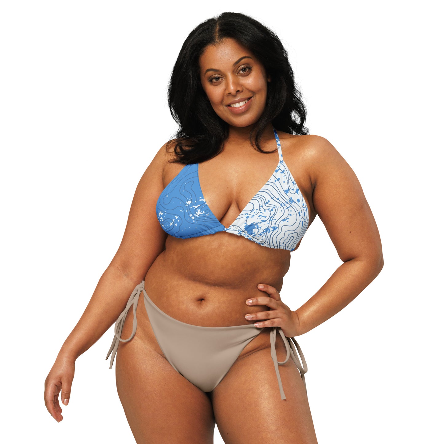 String bikini top - Blue Topo
